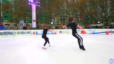 Came for the ice skating, stayed for the cameraman
