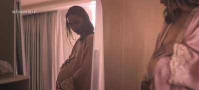 Emilia Clarke topless in The Pod Generation (2023)