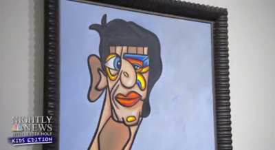 Eleven year old Andres Valencia is an immensely talented artist. Reporter grabs a paintbrush and adds lines.