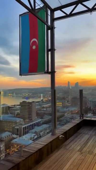Beautiful sunset over Baku