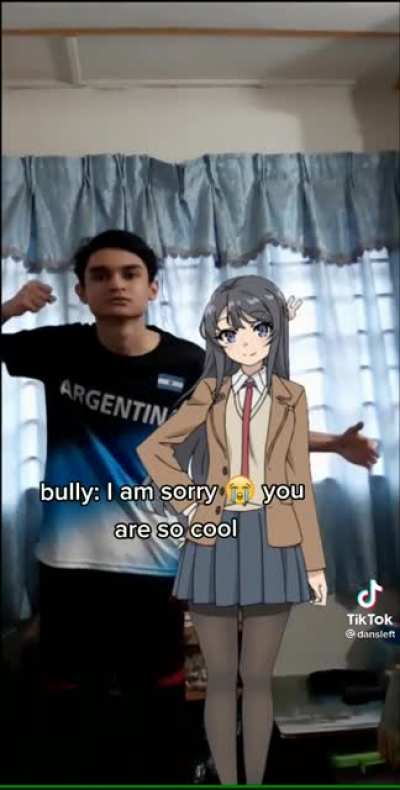 Absolute stud shows the bully what’s what by having a hot girlfriend.