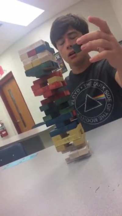 my man jazz dies mid-jenga