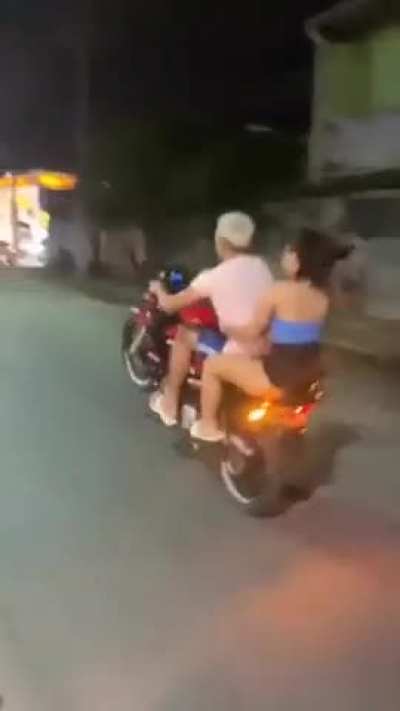 Maybe a wheelie while in shorts isnt the smartest of ideas