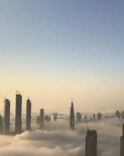 Dubai under a sea of clouds