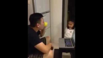 Daughter keeps bringing her father some water