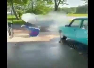 Breakdancer at the car wash