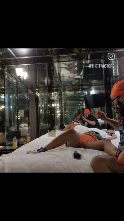 Ebony tickled