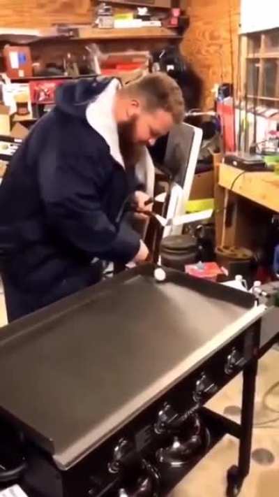 Country boy attempts to become master Hibachi chef