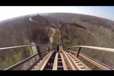 Maynard rides a rollercoaster.