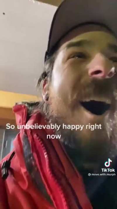 Dude in Antarctica seeing the sun come up for the first time in months