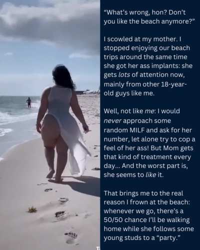 Mom's huge fake ass attracts guys my age