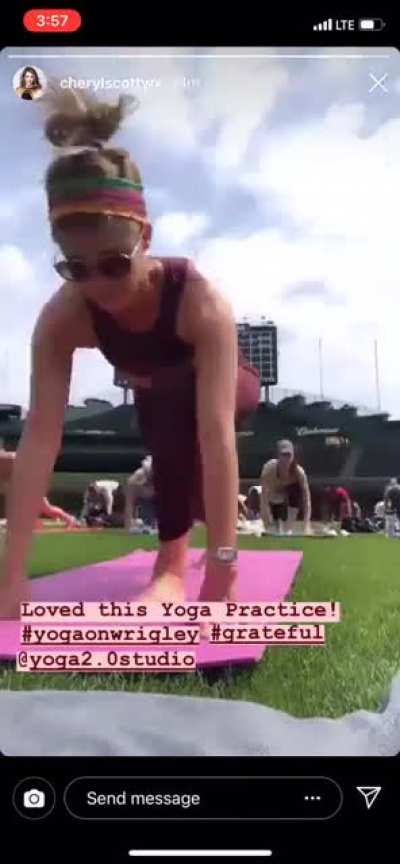 Cheryl doing Yoga