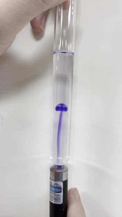 Made a test tube mushroom cloud with some photochromic spiropyran !
