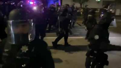 Last night Portland - Chud pedestrian argued with protester and pointed them out to the cops. Guess what happened next? (source @MrOlmos)