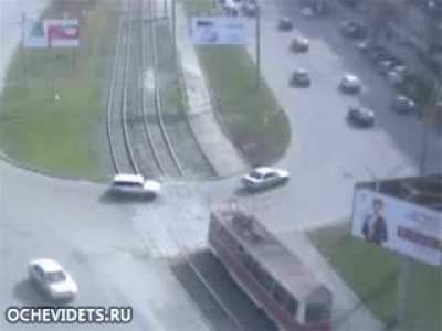 Tram against VAZ