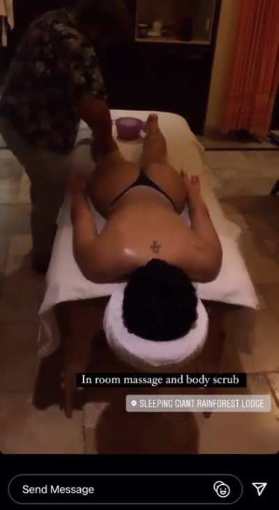 Layla getting a massage