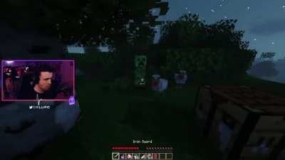 My New Crafting Table (DrLupo). This is from his Build Against Cancer stream in December. Different donations made different things happen in the game. $5 spawned a chicken $50 spawned something helpful and $100 spawned enemies like the creepers. (longer 