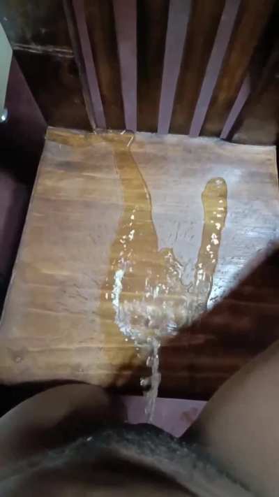 Peeing on a chair