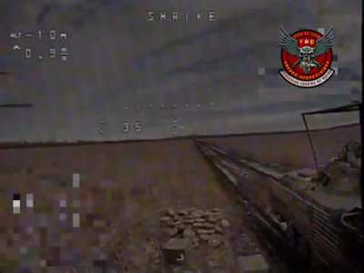 Ukrainian drone hits anti-tank mines, and destroys a Russian BMP next to it