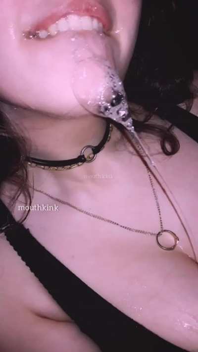 Drool falling on my Chest