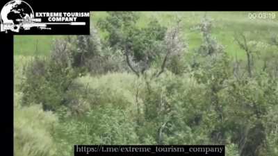 Ukrainian Sniper kills Russian soldier and fire RPG towards the enemy observation post in vegetation on the front line. Published 20/09/24. Location unknown