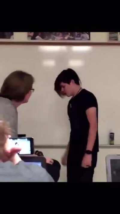 Trust the emo kid to sing happy birthday to the teacher like this