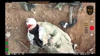 [Graphic] UA 92nd Mechanized Brigade struck a Russian soldier with a pair of dropped munitions. March 13, 2024
