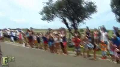 DBS standing in the road to watch the race!