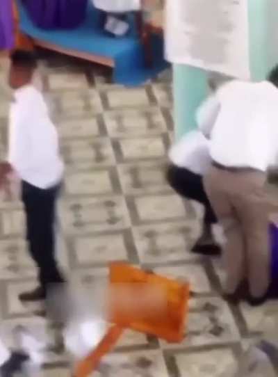 Pastor pretends to be possessed by demon in church but ends up ragdolling like a dead Fallout character