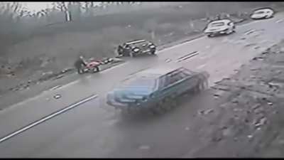 Stranger saves child from getting hit by car. Luckily, both survived.