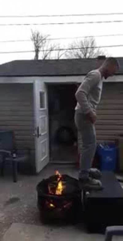 WCGW doing a backflip over a fire in work boots?