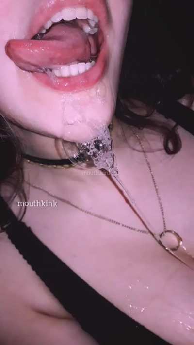 Drool falling on my Chest