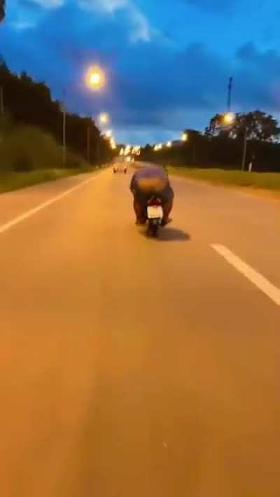 My homeboy going fast on the highway