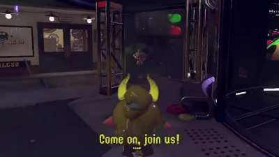 Have you noticed Marie dancing in the square during the splatfest?