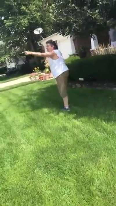 Crazy woman attacks neighbors with yard signs & threatens them
