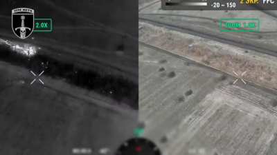 Leopard 2A4 crew operating against Russian infantry in a tree line in conjunction with drone operators, Donetsk front. 33rd Mechanized Brigade. Published on November 10, 2024.