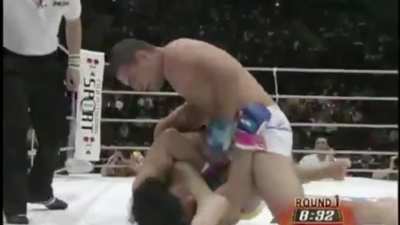 Mauricio “Shogun” Rua finishes Hiromitsu Kanehara with some brutal soccer kicks and stomps at PRIDE 29