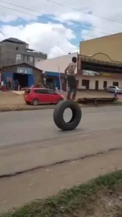 Let him cross the road dammit