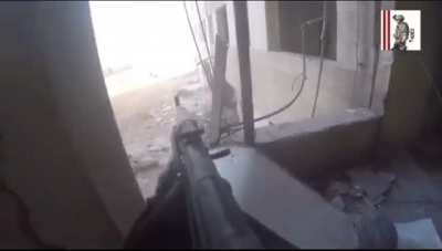 HTS released a 6 minute video of the battle for breaking the siege in aleppo. Very intense fighting as the gopro wearer is almost killed in a hail of bullets. In the end of the video 4/5 assad soldiers were killed (Southern Aleppo, 2016)