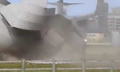 A V-22 Osprey destroyed a helipad at Addenbrooke’s Hospital (England) on 21/04/2021 whilst taking off during practice casualty transfers.