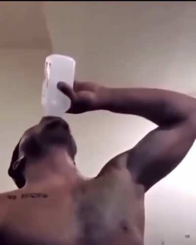 Guy drinks rubbing alcohol