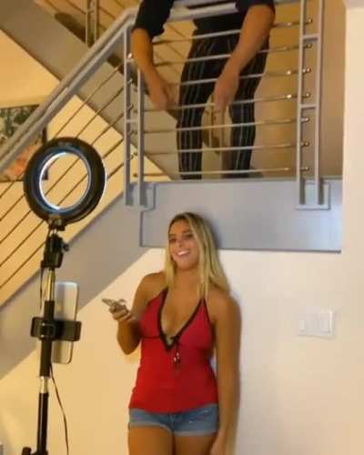 BTS footage of the boobs giggling