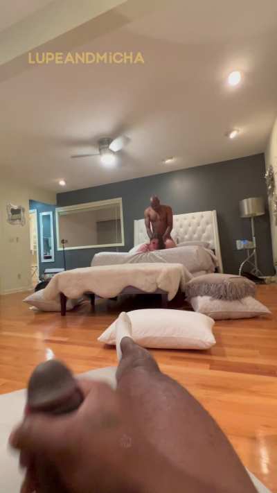 I wish my cuck chair wasn’t so far away in this Airbnb but still so fucking hot watching