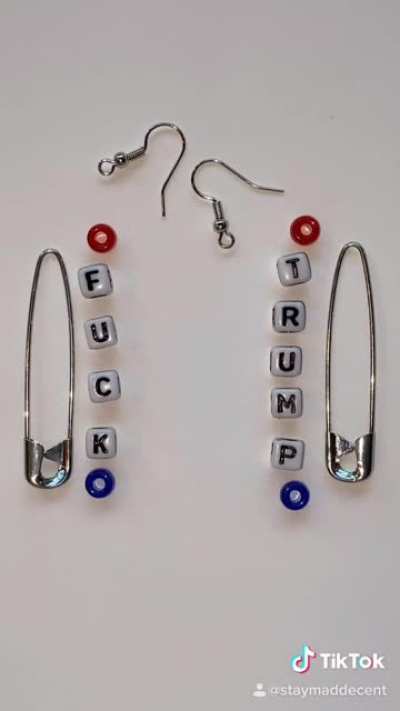 Fuck Trump Safety Pin Earrings