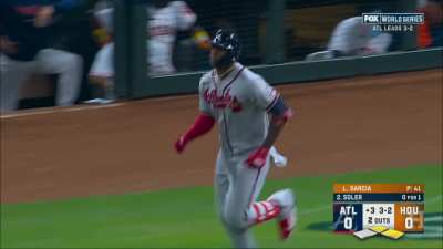 [Highlight] [Highlight] Jorge Soler CRUSHES a three run shot to put the Braves up 3 early in Game 6