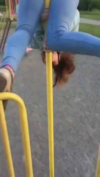 Pole Dancing On Public Park