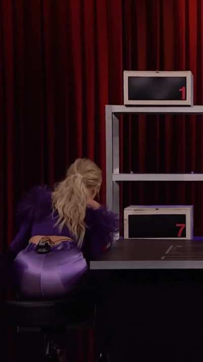 These purple pants are really showing off Millie Bobby Brown's ass nicely