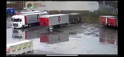 Professional footballer launches his Mercedes through a sports facility.