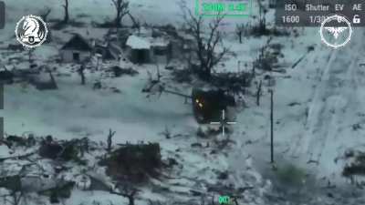FPV targeting already a famous T90M which lost a close combat battle to 2 Ukrainian Bradleys IFV posted by 47th Brigade