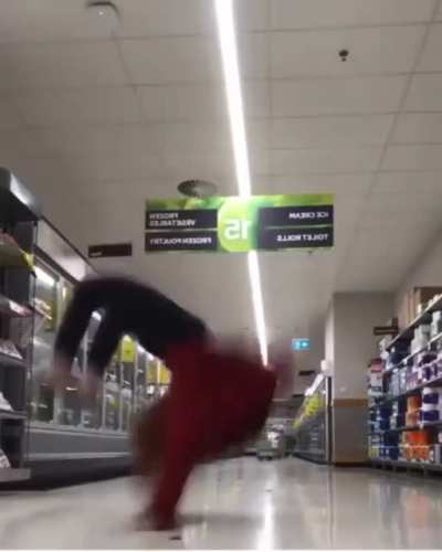 She hit the floor HARD while doing a Backflip.......